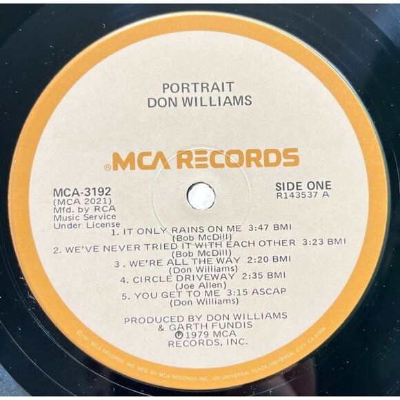 Don Williams Portrait Country Vinyl LP 1979 MCA Records 3192 + Lyric Insert VG+ - Picture 2 of 6